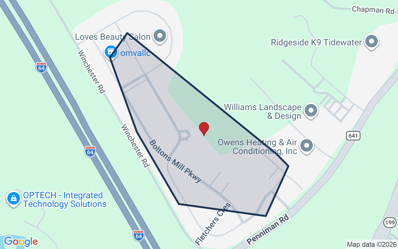 Map of Whittakers Mill with neighborhood boundary