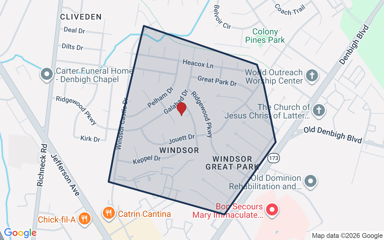 Map of Windsor Great Park with neighborhood boundary