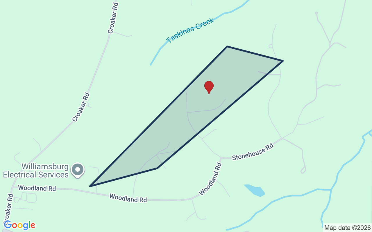 Map of Woodland Farms with neighborhood boundary